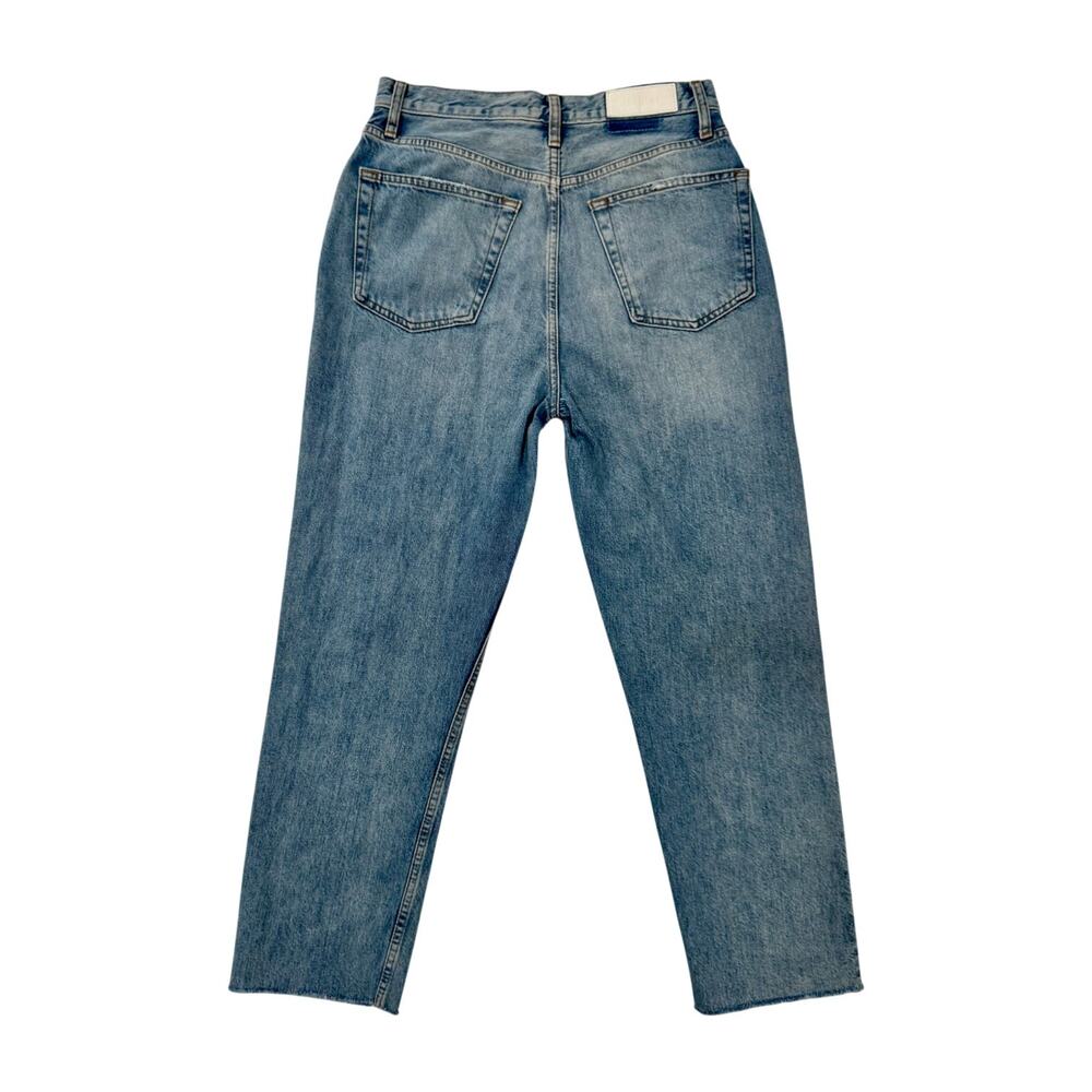 RE/DONE 70s Ultra High Rise Stove Pipe Jeans 29 Worn Blue Raw Hem Cotton REDONE - Picture 4 of 16